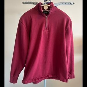 J.Crew Half-Zip Rugby Shirt | Men's Large | Crimson Maple Red | Item BJ309